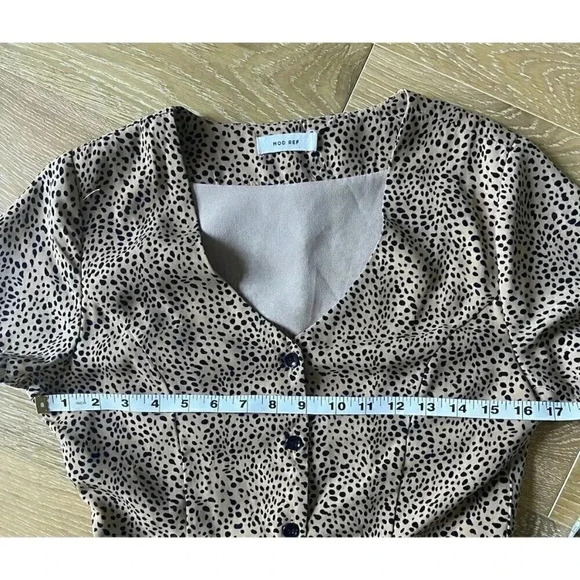Mod Ref Cheetah Black & Brown Animal Print w/ lining A-line dress Size S Small - Picture 9 of 13